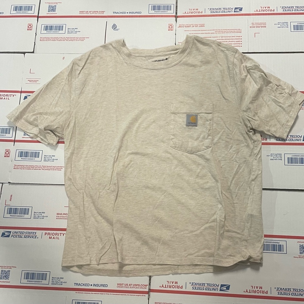 Carhartt Cream Short-Sleeve Pocket Tee
